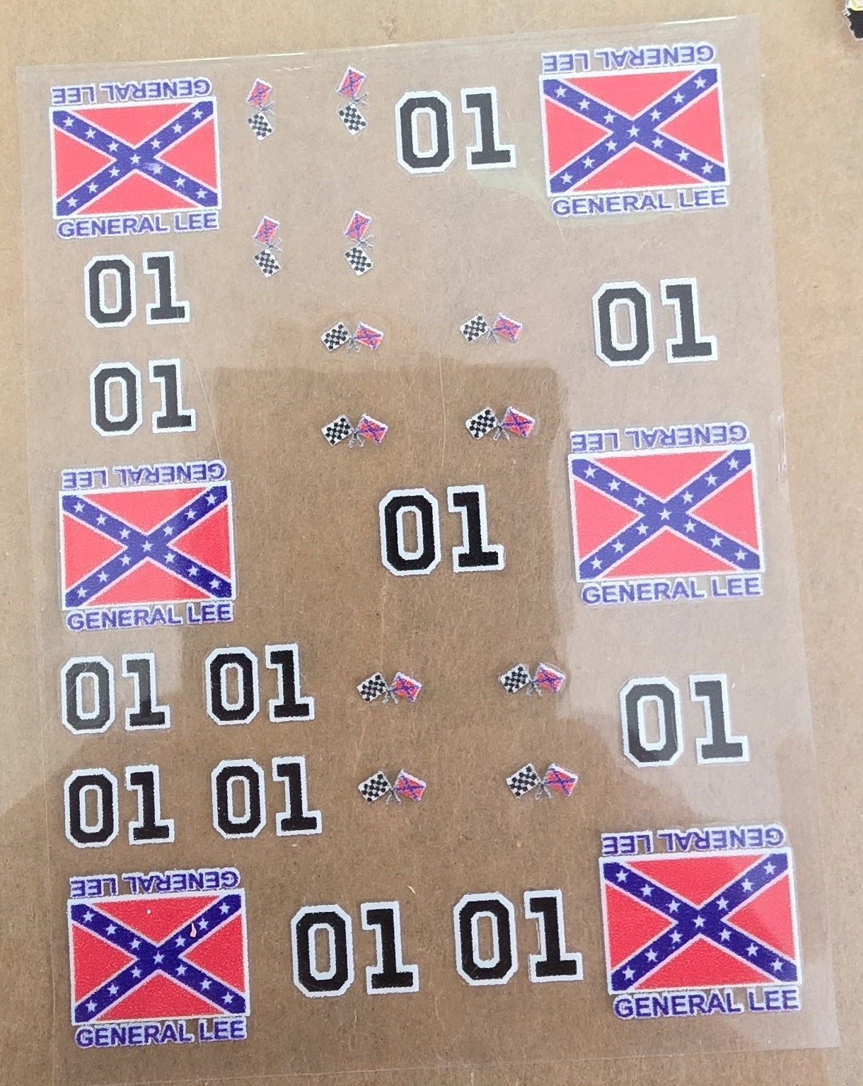 General Lee Universal Livery for 1:64 scale diecast cars and trucks