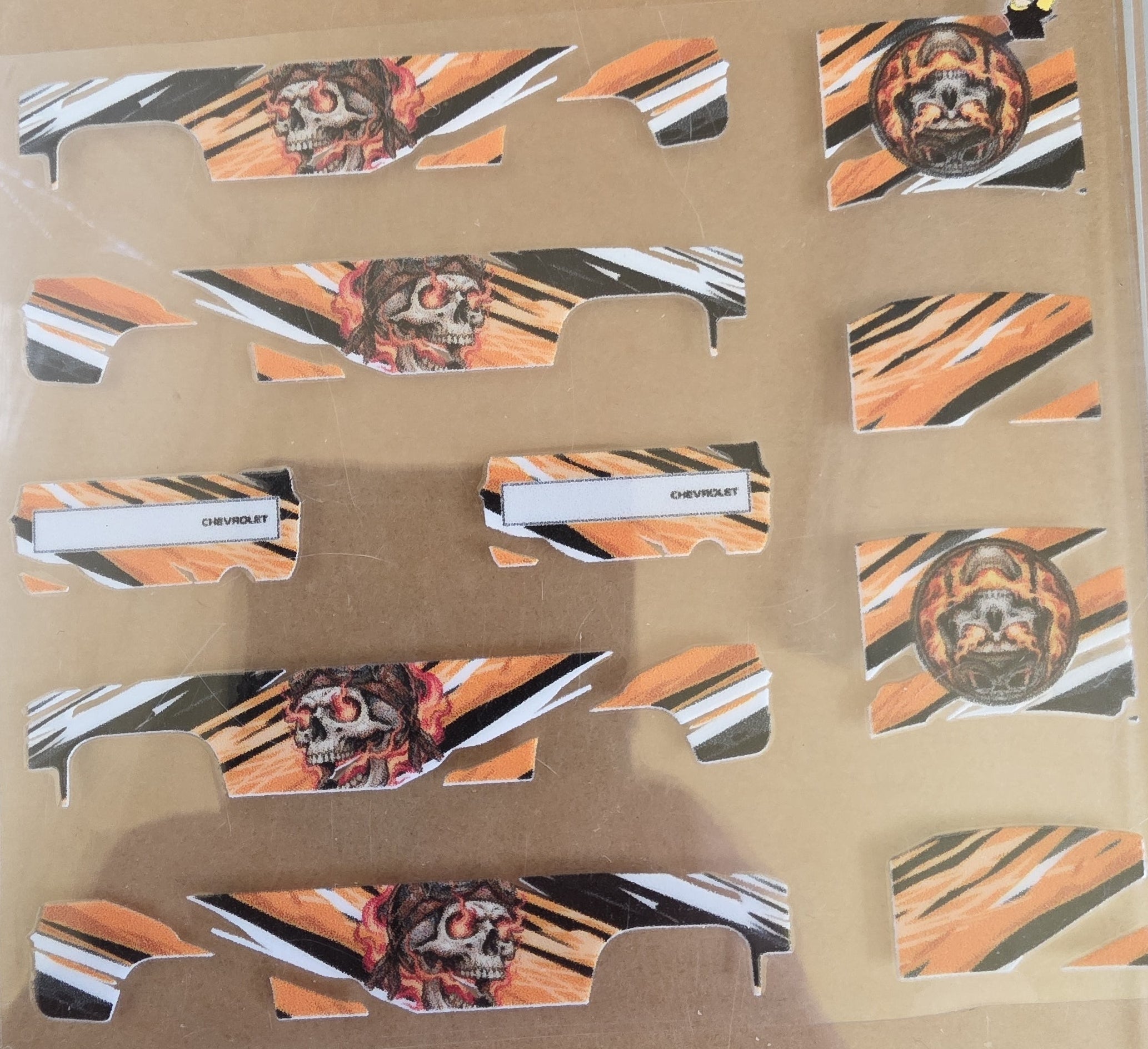 BLK/Orange Skull 83 Silverado Livery for 1:64 scale diecast cars and trucks